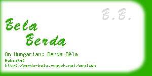 bela berda business card