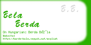 bela berda business card